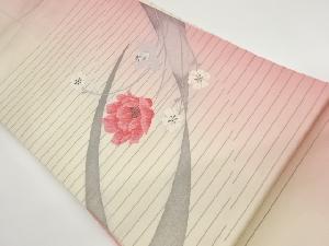 横段に花模様織出し名古屋帯